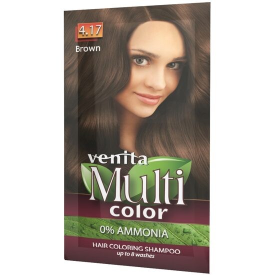 Sampon Colorant si Nuantator, Multicolor, Venita, 4.17 Brown, 40g