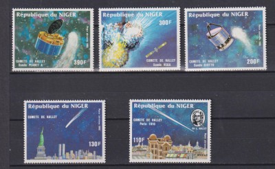 REPUBLICA NIGER COSMOS 1985 MI: 977-981 MNH foto