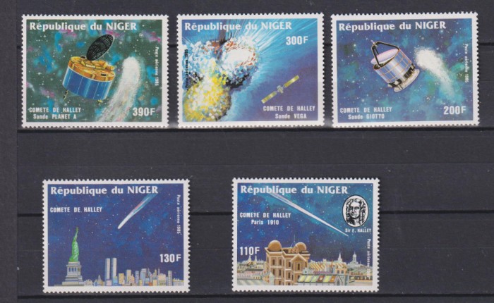 REPUBLICA NIGER COSMOS 1985 MI: 977-981 MNH