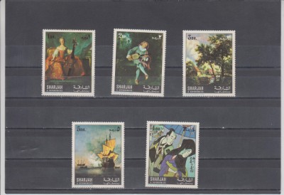 A12 S5 6 - Timbre foarte vechi - Sharjah - arta - picturi foto