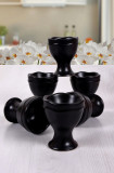 Set suporturi pentru ou, Keramika, 275KRM1314, Ceramica, Negru mat