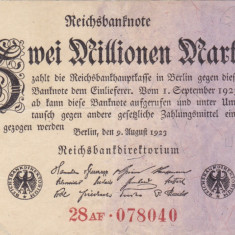 GERMANIA 2.000.000 marci 9 august 1923 VF+++!!!