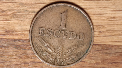Portugalia - moneda de colectie bronz - 1 escudo 1971 -serie mai rara- superba! foto