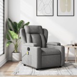 vidaXL Fotoliu de masaj rabatabil, gri &icirc;nchis, material textil
