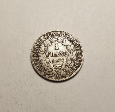 Franta 1 Franc 1887 A Piesa Frumoasa foto