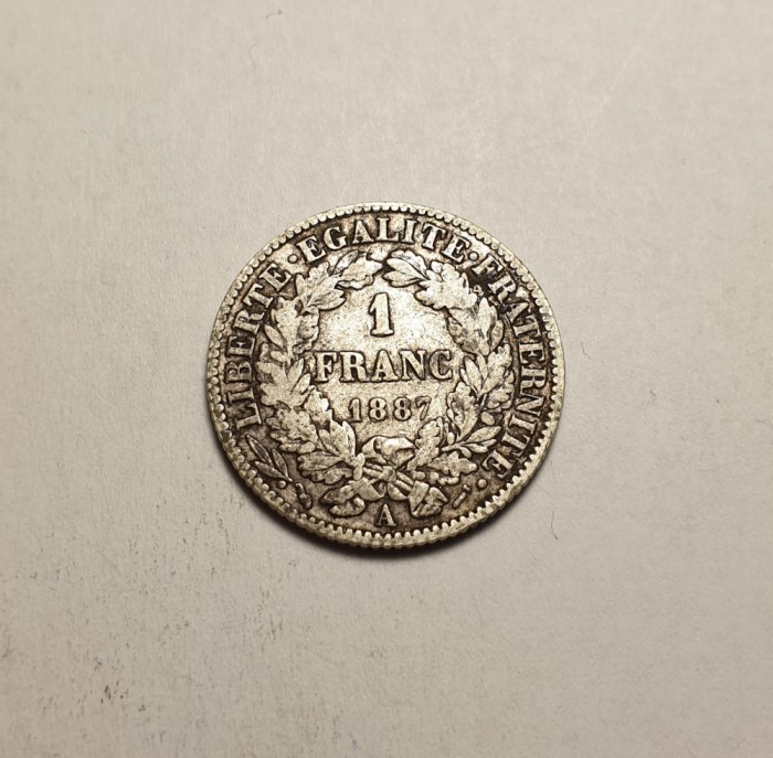 Franta 1 Franc 1887 A Piesa Frumoasa