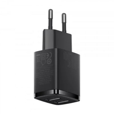 Incarcator priza 2xUSB 10.5W Baseus (CCXJ010201) Negru foto