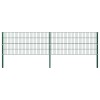Gossi panou de gard cu stalpi, verde, 3,4, fier