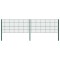 Gossi panou de gard cu stalpi, verde, 3,4, fier