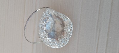 centru de masa vintage suflat cu argint #23 foto