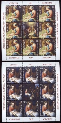 Pictura - Emisiune comună Rom&amp;acirc;nia - Vatican, Crăciun, minicoală de 8 timbre și 1 vinietă, 2010, LP 1885e foto