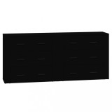 Servante, 2 piese, negru, lemn prelucrat