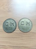 Lot 2 Jetoane Alama Interbelice: 2 si 5 - Numismatica