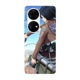 Husa compatibila cu Huawei Nova 9 model Mikasa Attack on titan, Silicon, TPU, Viceversa, Transparent, Carcasa