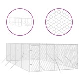 Cumpara ieftin Padoc de exterior pentru caini argintiu 4x8x2 m otel galvanizat