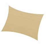 Copertina parasolar, dreptunghiulara, HDPE, cu accesorii fixare, inele metalice, bej, 4x3 m, ART