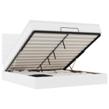 Cumpara ieftin Cadru de pat otoman cu saltea alb 160x200cm piele artificiala