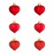 Set Ornamente Crăciun, Inimi, 6 Bucăți, Plastic, Culoare Roșie, Textură Mată și Strălucitoare cu Glitter, Dimensiune 5cm