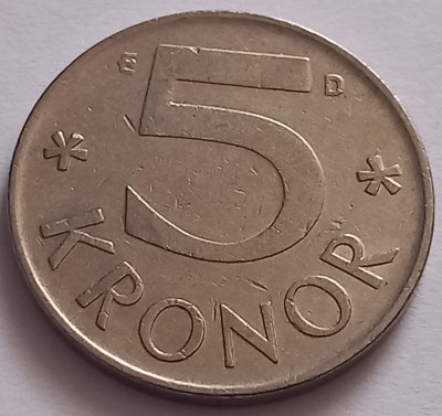 Suedia , 5 Kronor 1990 foto