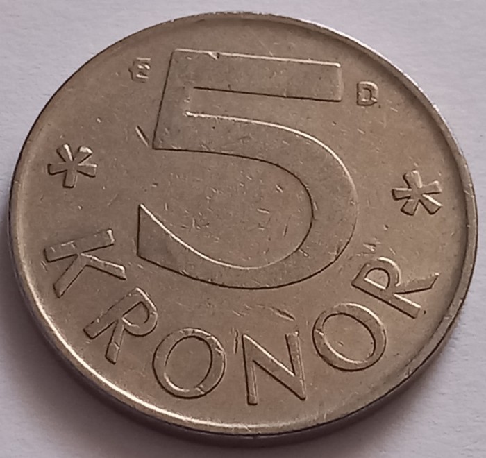 Suedia , 5 Kronor 1990
