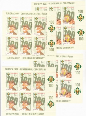 2007 LP 1762e,EUROPA CENTENARUL CERCETASIEI PERECHE COLI,tip I si II 6TB+2VG.MNH foto