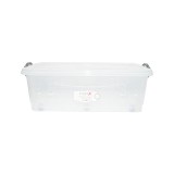 Cutie depozitare 30L cu capac si roti din plastic transparenta 630x400x200mm
