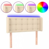 Cumpara ieftin Tablie de pat cu LED, crem, 93x16x78/88 cm, textil