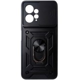 Husa tip capac spate TPU negru, inel si protectie camera, pentru Xiaomi Redmi Note 12 4G, 5G, Poco X5