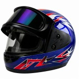 Cumpara ieftin Casca moto/scuter Full face unisex, cu Viziera Dubla, FIXATO, marime universala 58-62cm, albastra