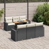 Cumpara ieftin Gossi set canapele de gradina cu perne, 7 piese, negru, poliratan