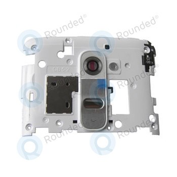 LG G2 (D802) Capac mijloc alb, inclusiv obiectivul camerei foto