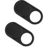 Set 2 protectii pentru camera web, Metal, 0.7 mm, Negru