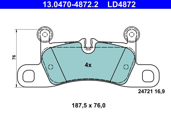 ATE 13.0470-4872.2 ATE Ceramic set placute frana,frana disc