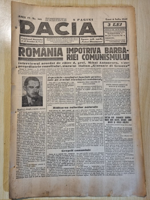 Dacia 6 iulie 1942-romania impotriva barbariei comunismului,stiri de pe front