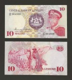 LESOTHO █ bancnota █ 10 Maloti █ 1981 █ P-6b █ UNC █ necirculata