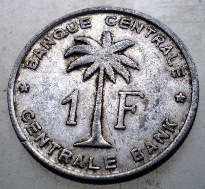 7.723 CONGO RUANDA URUNDI 1 FRANC 1958 foto