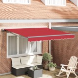 VidaXL Cortina Retractabilă Manual Roșu 350x250 cm țesătură
