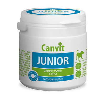 Canvit junior - comprimate pentru dezvoltarea și creșterea sănătoasă a cățelușilor 100 tbl. / 100 g foto