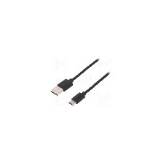 Cablu USB A mufa, USB C mufa, USB 2.0, lungime 1.8m, negru, ASSMANN - AK-300136-018-S