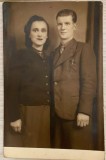 Foto interbelică, cuplu de funcționari sau cadre medii din Romania, atelier foto rar, Foto DIGULESCU, Bd. COTROCENI Nr. 18, BUCURESTI, tip CP, Agfa