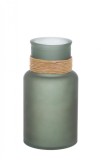 Cumpara ieftin Vaza flori sticla verde 15x28 cm