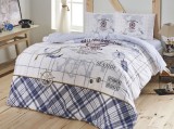 Cumpara ieftin Lenjerie 1 Persoana, cu elastic Seaside Albastru, 100x200 (Bumbac 100%)
