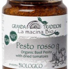 Pesto rosu BIO din busuioc si rosii uscate La Macina Bio