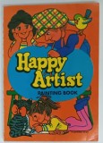 HAPPY ARTIST , PAINTING BOOK , CARTE DE COLORAT , ANII '70 - '80 , PREZINTA URME DE UZURA