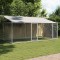 vidaXL Cușcă c&acirc;ini cu acoperiș și uși, gri, 4x2x2 m, oțel galvanizat 3209563
