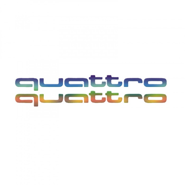 Set 2 Stickere Auto , zAudi Quattro, , Autocolante Personalizate cu Logo Quattro