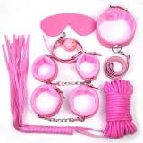 Cătușe biciul biciul călușul fr&acirc;nghie fr&acirc;nghie coarda bdsm sex kit roz