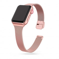 Curea Tech-Protect Thin Milanese pentru Apple Watch 4/5/6/7/8/9/SE (38/40/41 mm) Roz