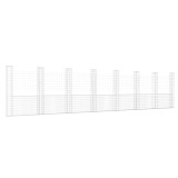 Cumpara ieftin Cos gabion in forma de U cu 8 stalpi, 860x20x200 cm, fier