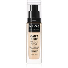 NYX Professional Makeup Can&#039;t Stop Won&#039;t Stop Full Coverage Foundation fond de ten cu acoperire ridicată culoare 02 Alabaster 30 ml
